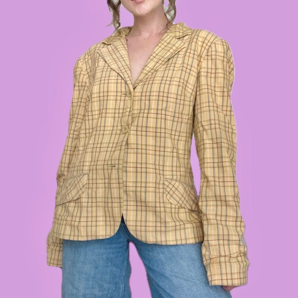 Guess Women's Yellow and Tan Jacket